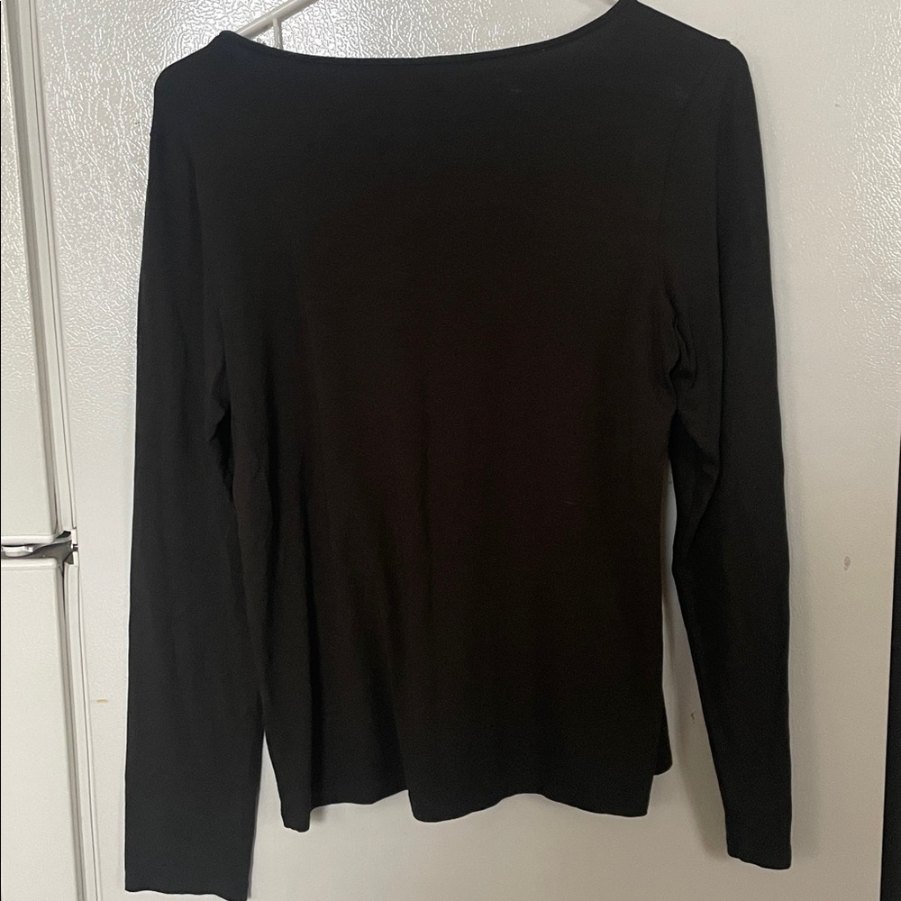 Eileen Fisher‎ Women’s Petite Medium Brown Long Sleeve Top Everyday Classic - Picture 4 of 6